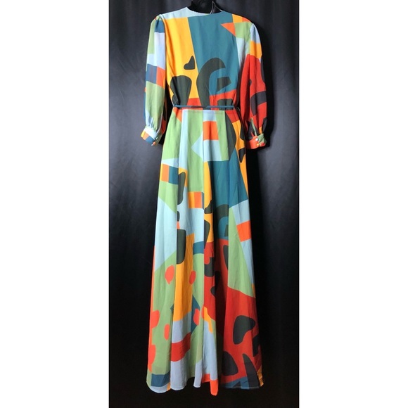 Anthropologie x Hutch Abstract Print Wrap Maxi Dress $190 XS - Picture 5 of 6